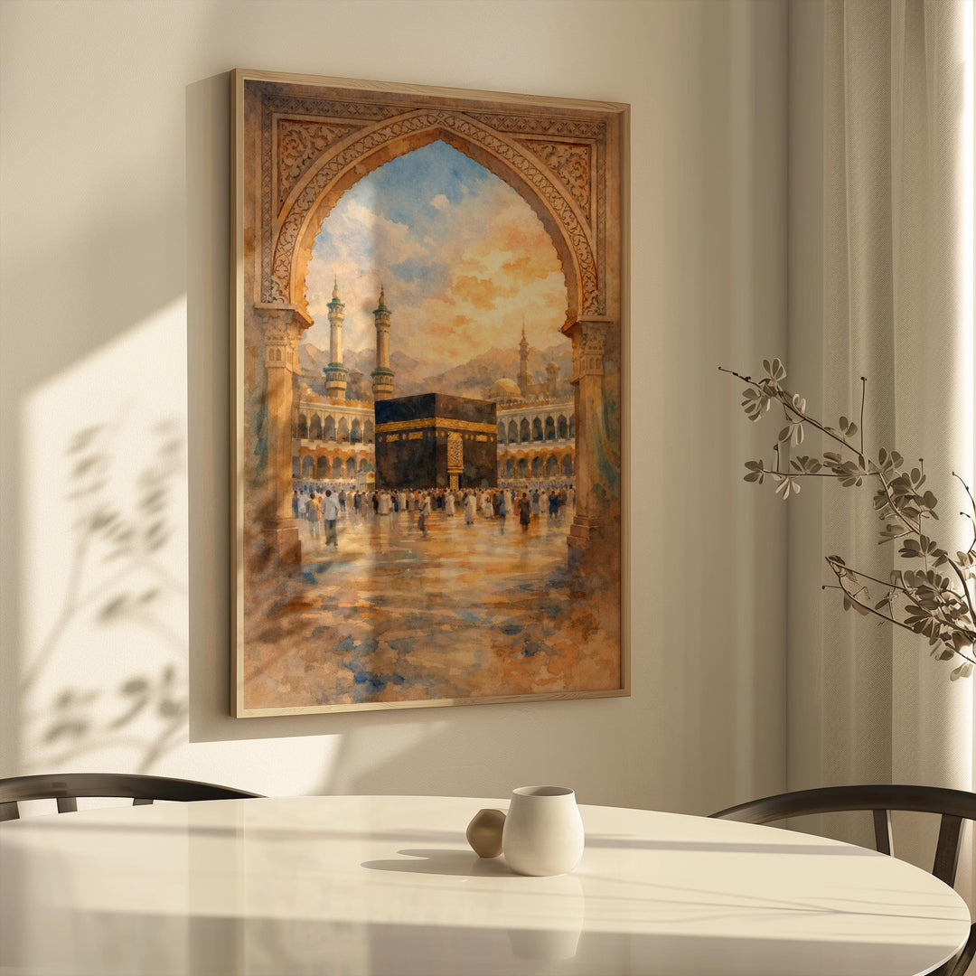 Architectural mosque motif in abstract Islamic style