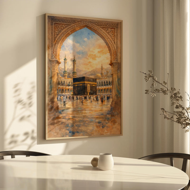 Architectural mosque motif in abstract Islamic style