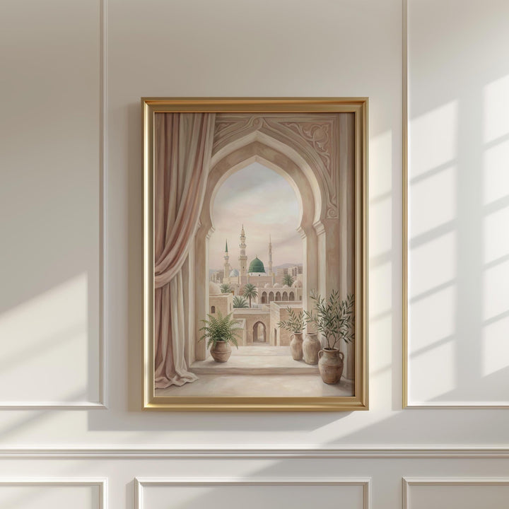 Abstract floral-inspired Islamic decor with feminine feel