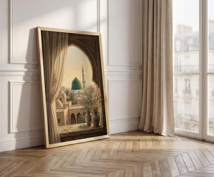 Premium paper wall art depicting Masjid Nabawi for living room