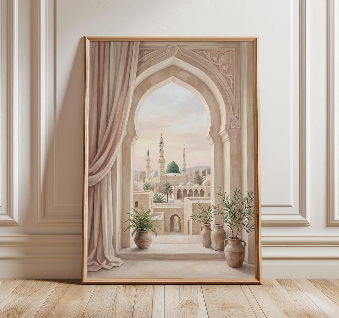 Medina Archway wall art in blush tones with soft neutral backdrop