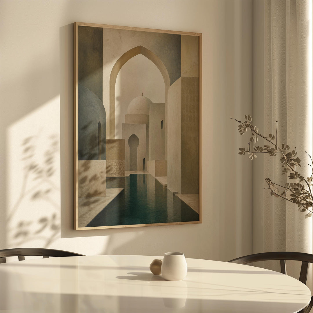 Minimalist Islamic design wall art in neutral tones for living spaces