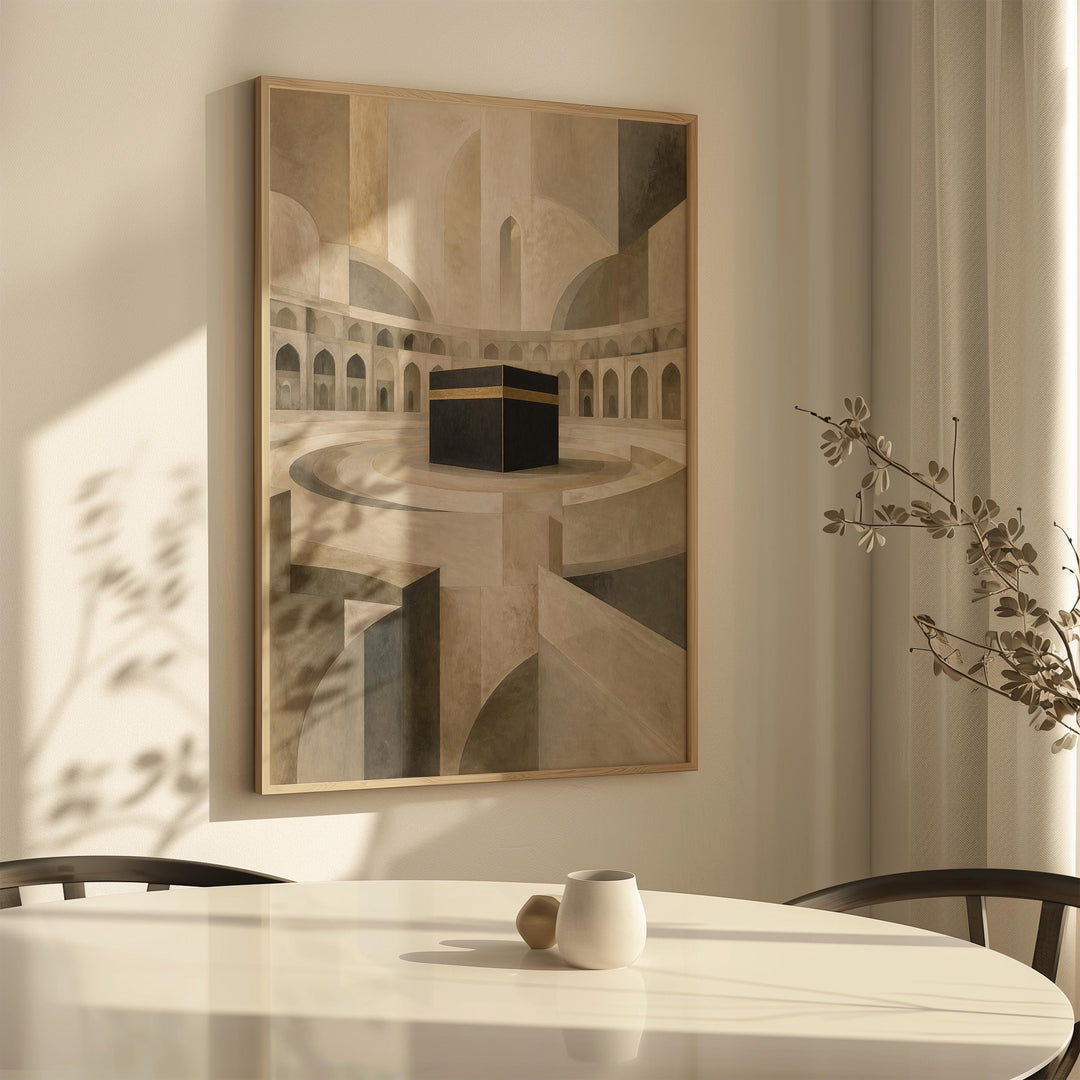 Close-up of archival print showing crisp lines and soft beige palette