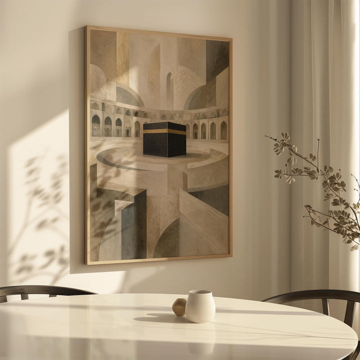Close-up of archival print showing crisp lines and soft beige palette