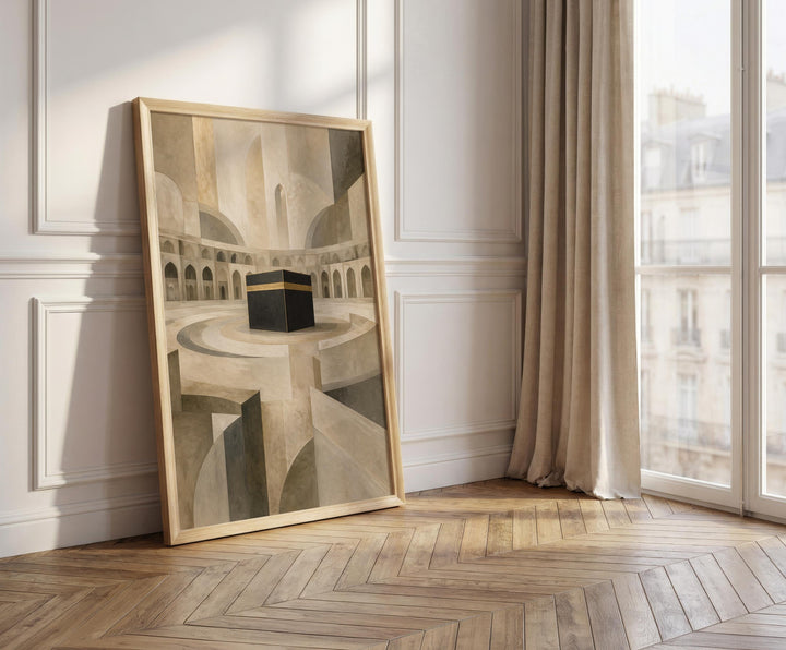 Framed or unframed wall art option in contemporary Muslim home decor