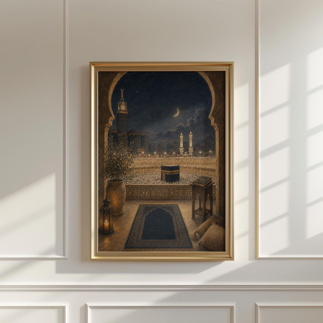 Framed wall art option shown with rich colors and texture