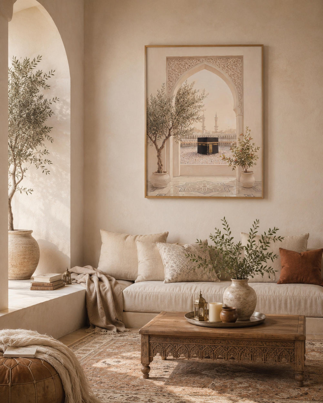 Decorative Kaaba arch design for prayer rooms and living spaces