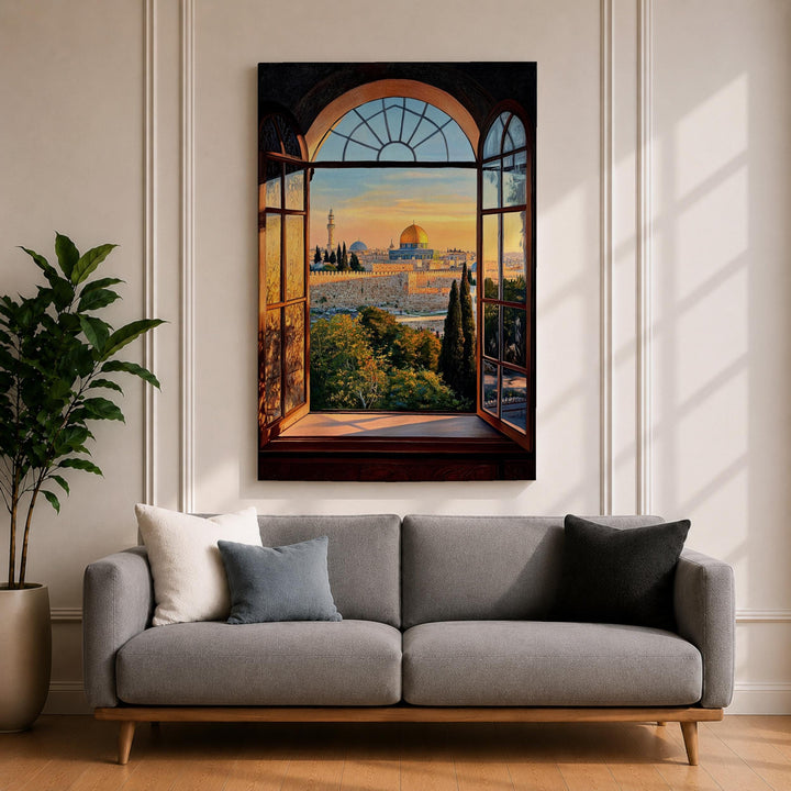 Jerusalem mosque architectural detail on canvas print