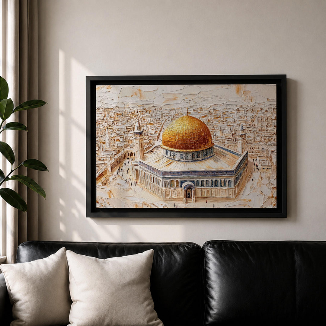 Islamic abstract art Dome of the Rock on framed canvas