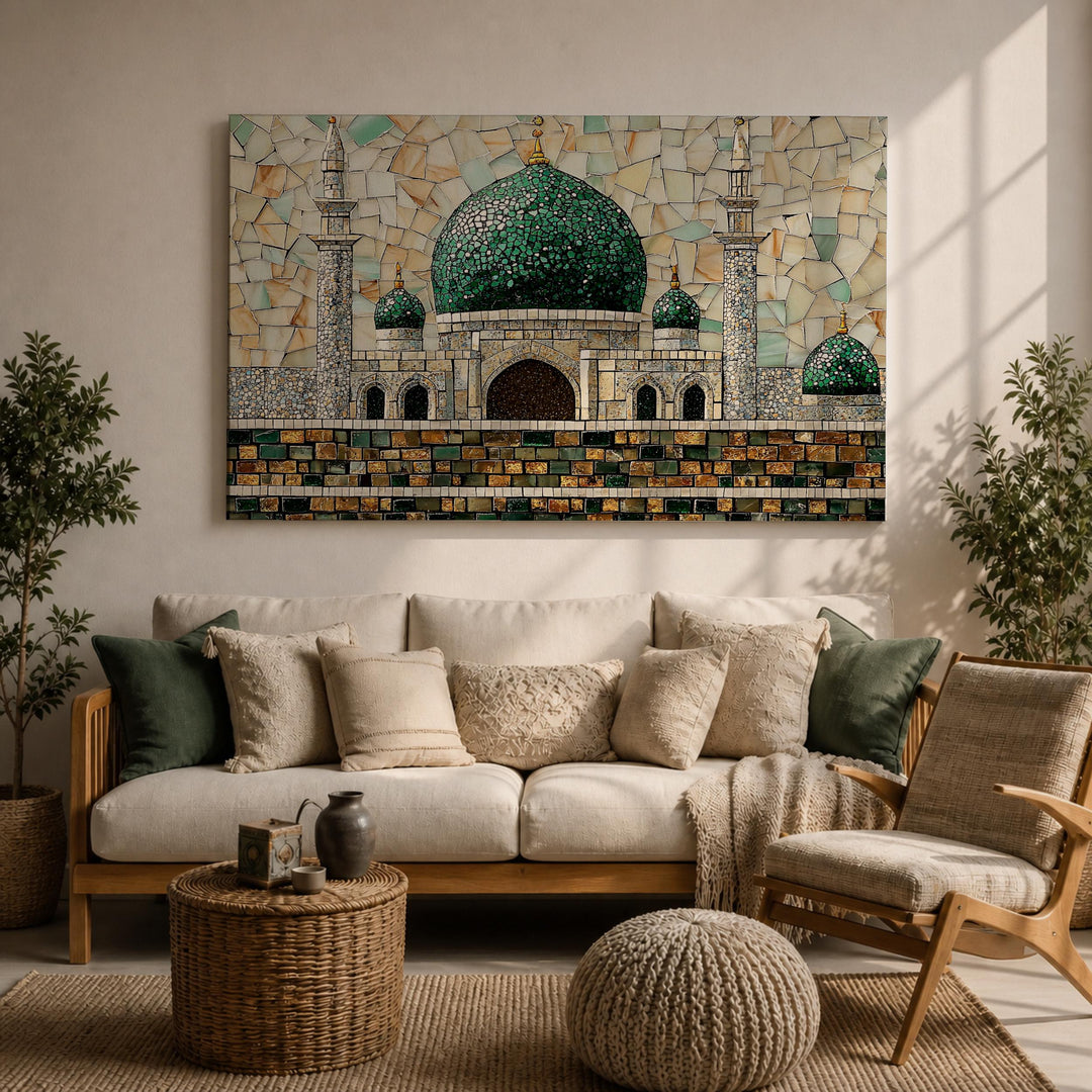 Prophets Mosque mosaic design on archival framed canvas