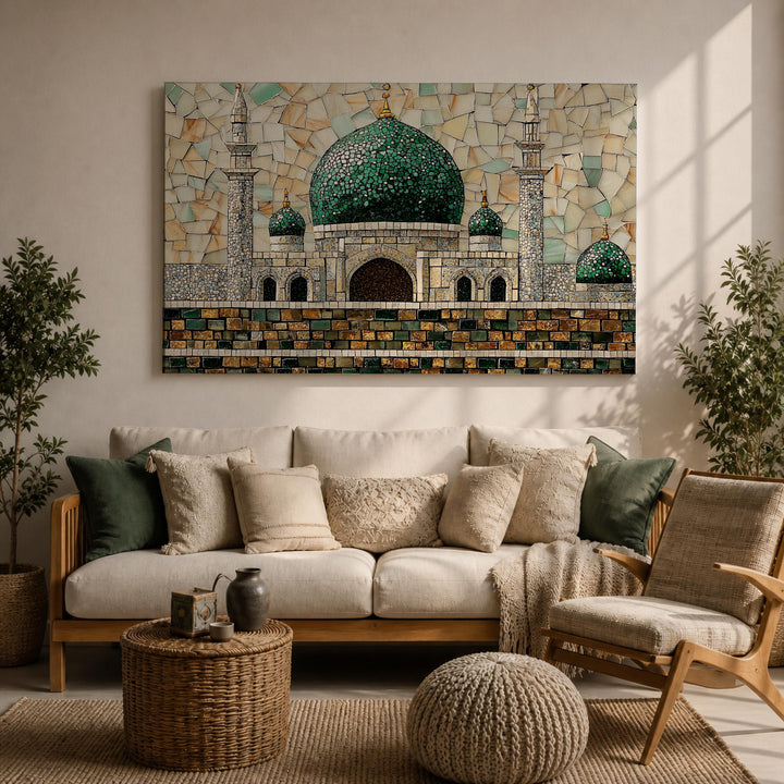 Prophets Mosque mosaic design on archival framed canvas