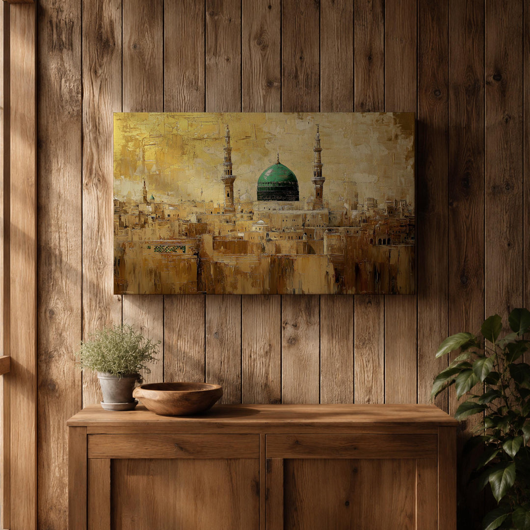 Ready-to-hang wall art showcasing Medina mosque symbols