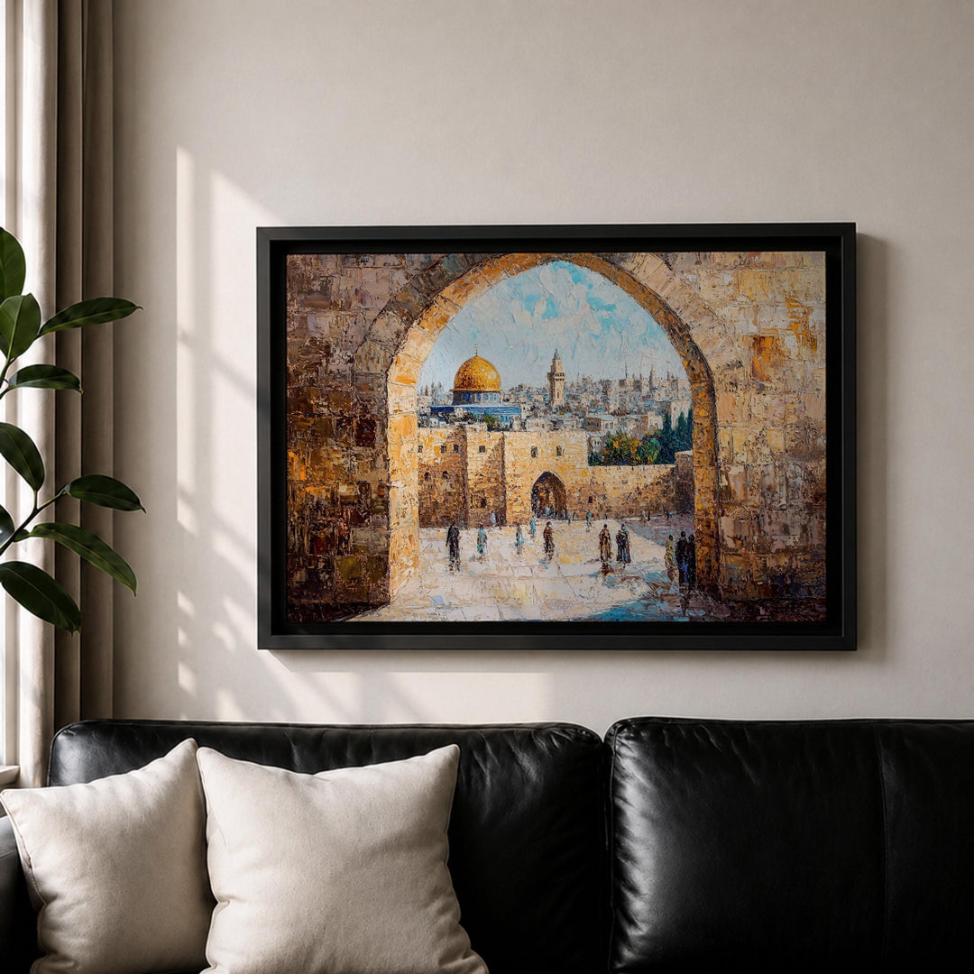 Architectural arch and dome view in abstract Islamic art