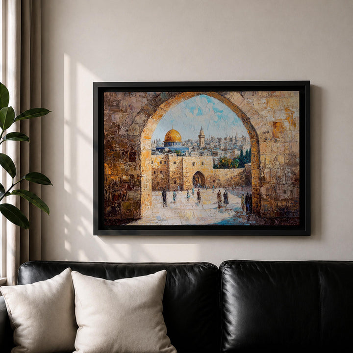 Architectural arch and dome view in abstract Islamic art