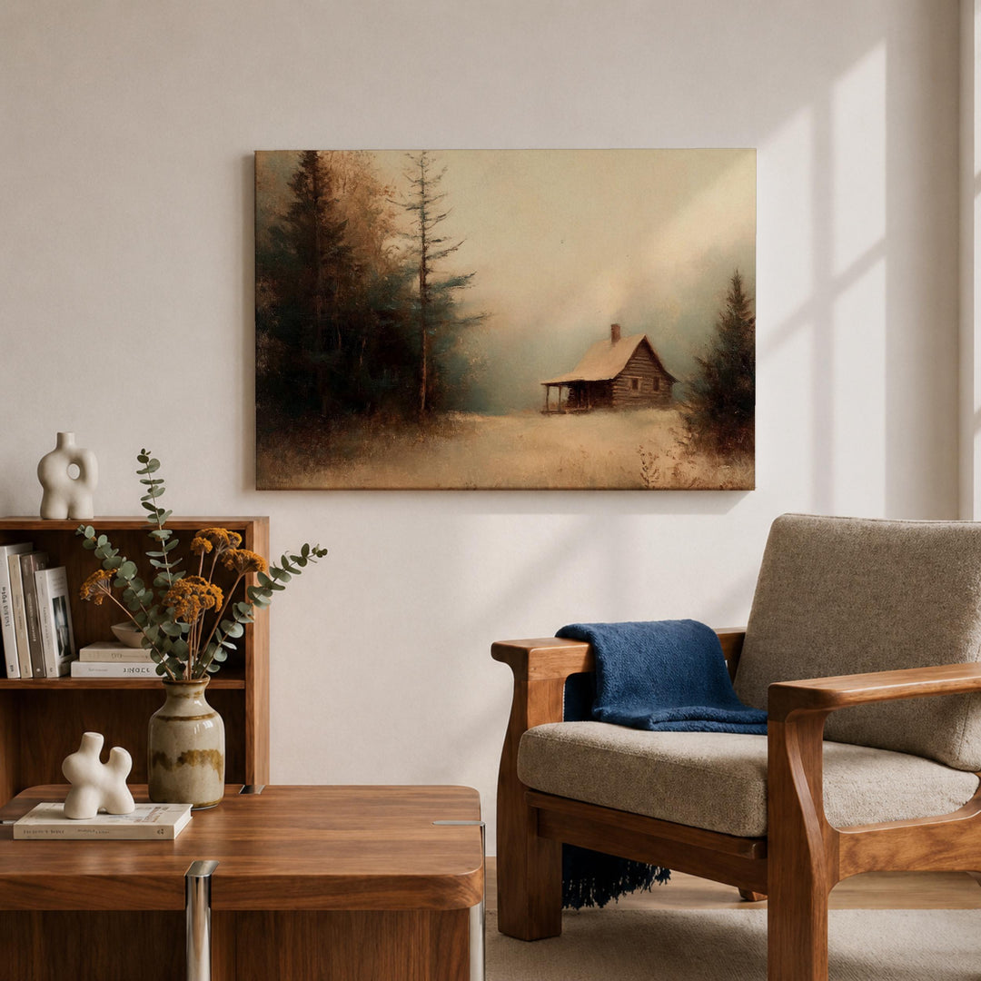gallery-ready framed cabin art with rustic finish