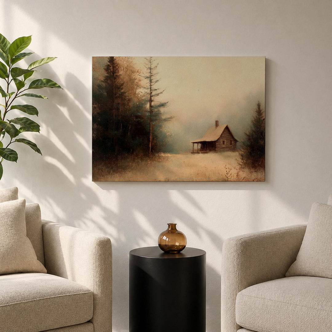 home office decor cabin wall art with wood frame