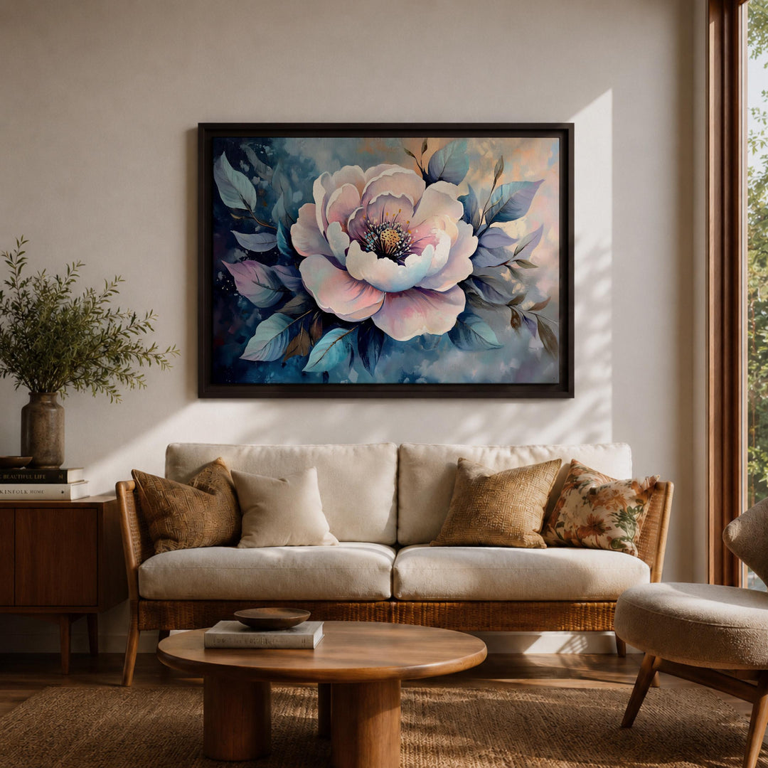 Decorative peony wall art in a sturdy frame for home accents