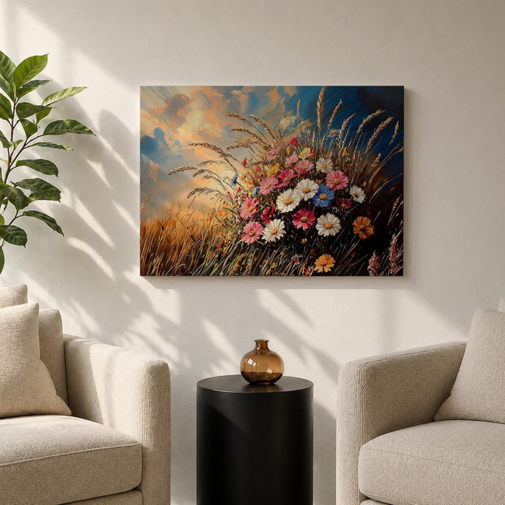 Gallery-ready floral wall art on a sturdy wooden frame