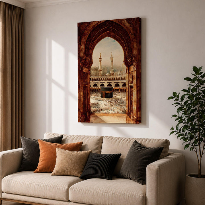 close-up of kaaba arch on framed canvas wall art