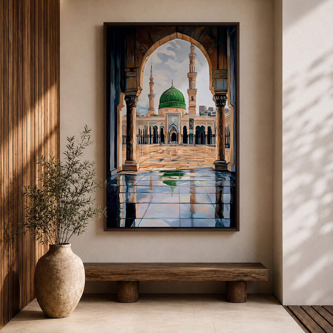 Elegant wall art for Muslim home decor in green tones