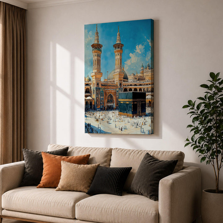 Gallery-ready Kaaba Mecca canvas art for wall display