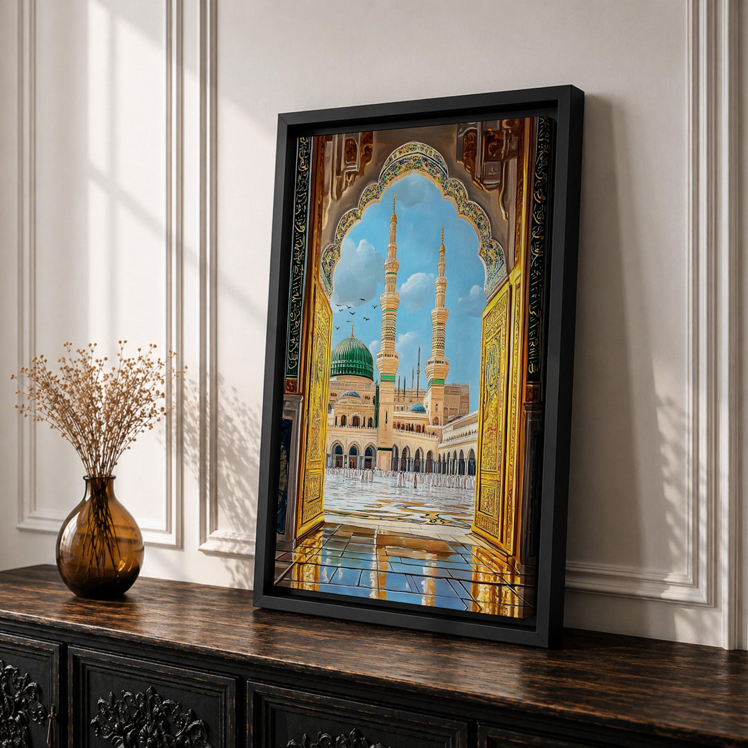 Islamic architectural arch on framed canvas print