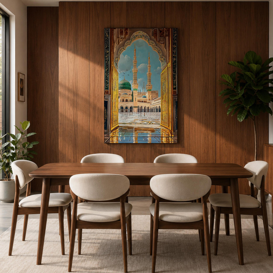 Framed Masjid Al Nabawi inspired Islamic decor