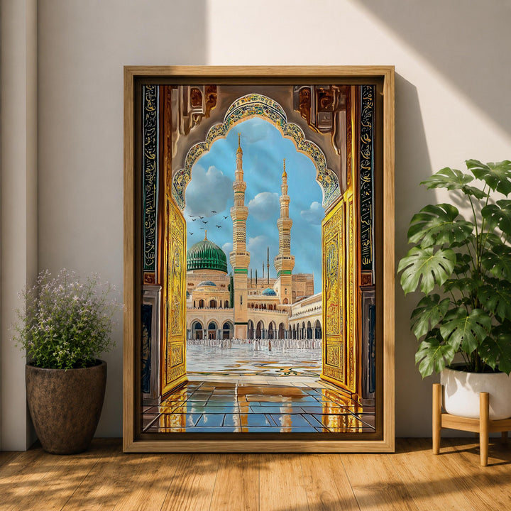 Elegant mosque arch wall art for living room