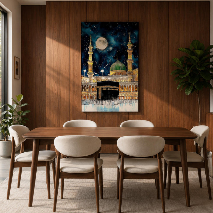 Close-up of archival inks on Kaaba night sky print