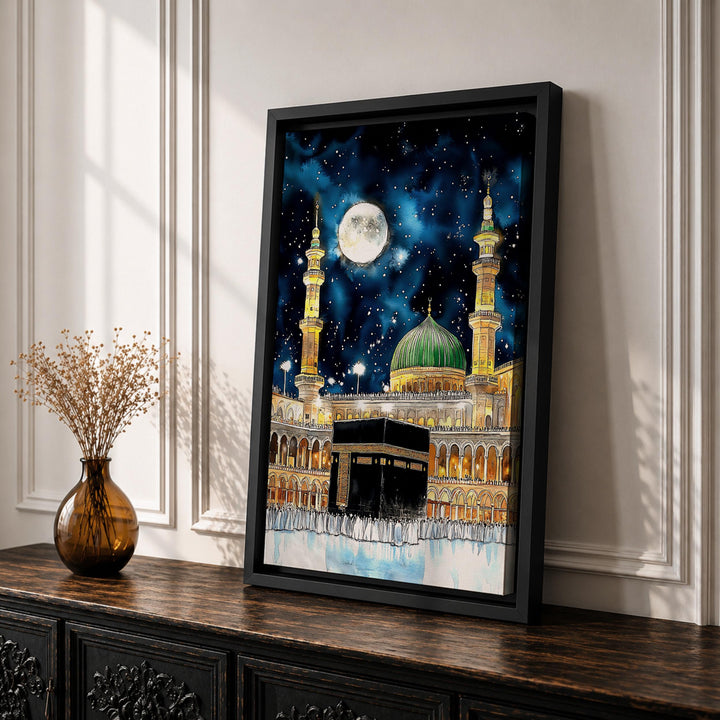Masjid al Haram night sky design in wooden frame