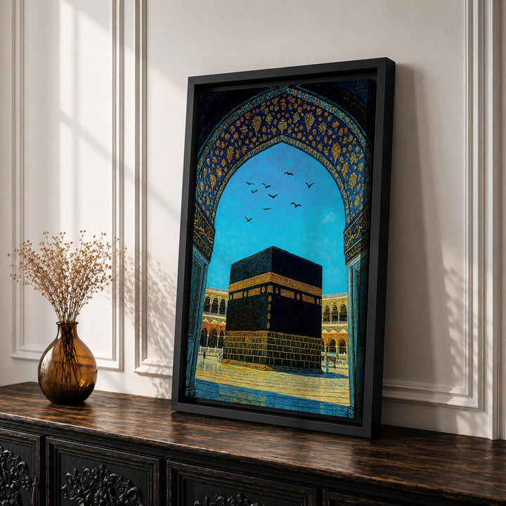 Moorish archway design wall art on premium canvas frame