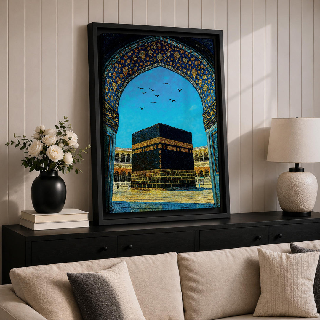 Abstract Islamic Art Kaaba arch design on canvas frame