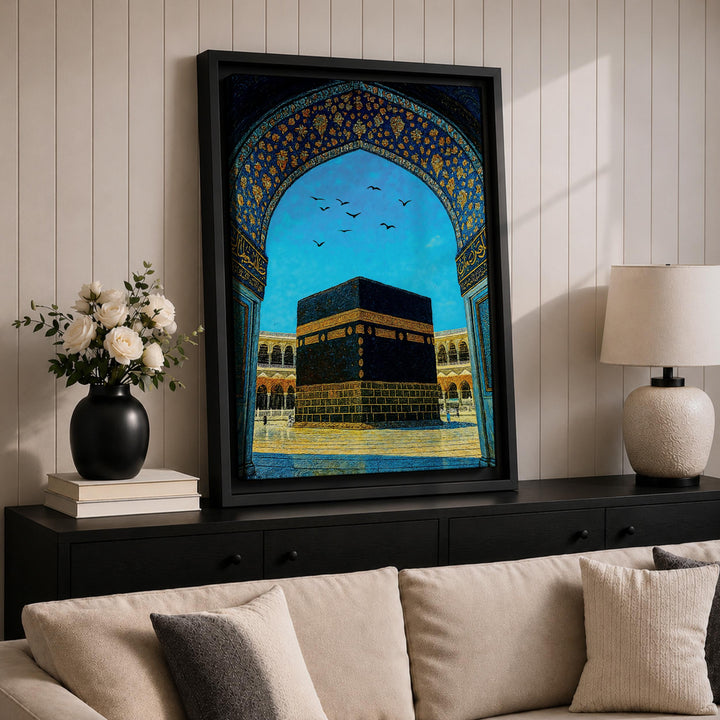 Abstract Islamic Art Kaaba arch design on canvas frame