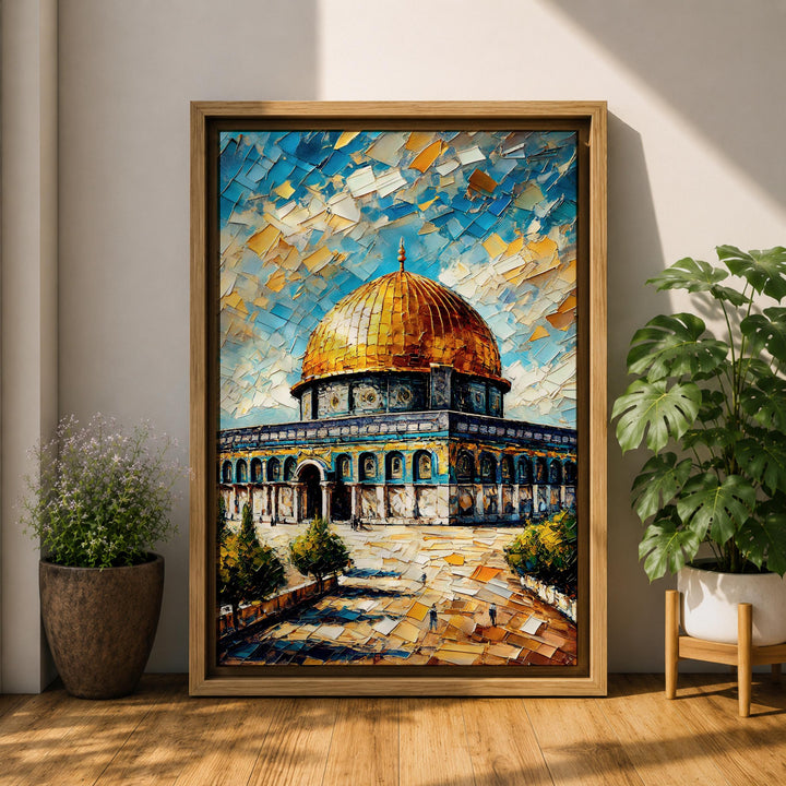 Abstract Islamic art featuring Masjid Al Aqsa motif