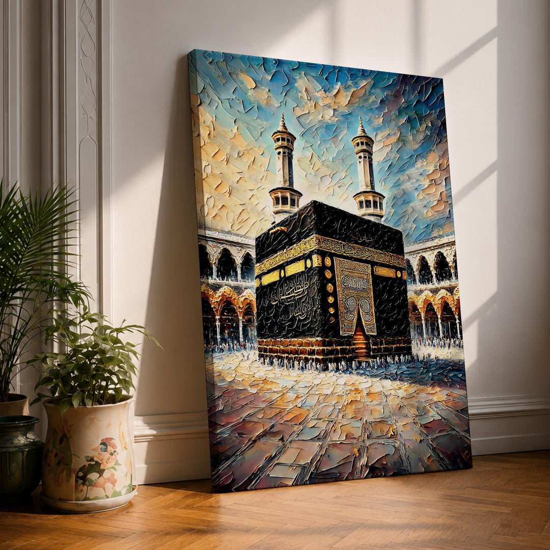 kaaba wall art framed canvas close-up texture