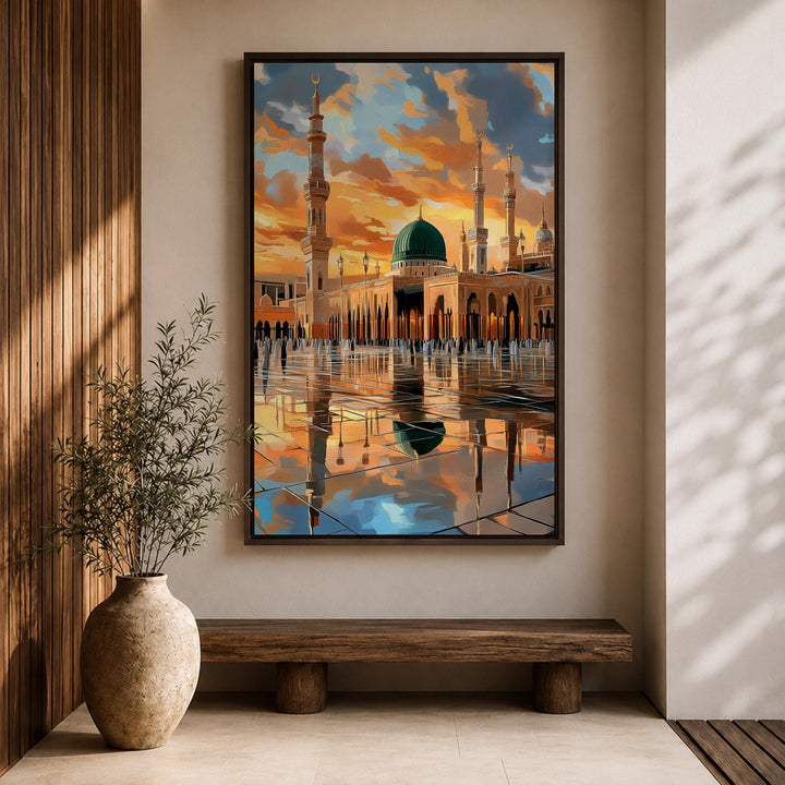 Masjid Al Nabawi inspired wall art in a gallery-style frame