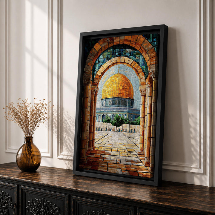 Intricate Islamic arch motif on premium canvas