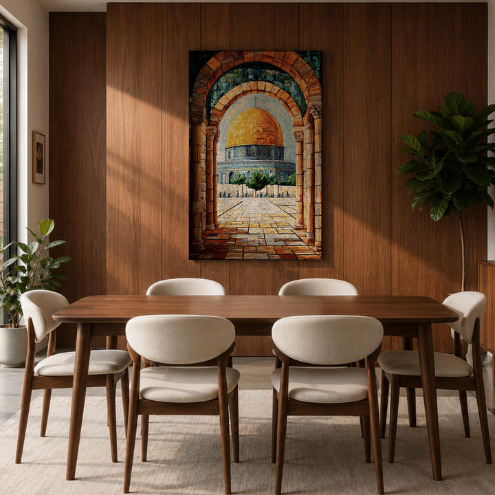 Vibrant Masjid Al Aqsa archway canvas print