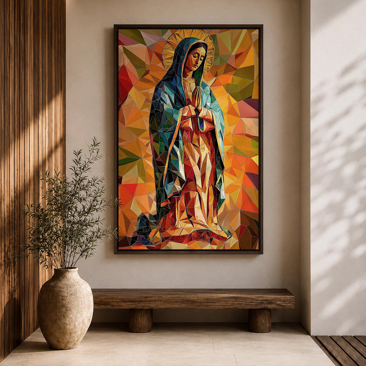 Religious wall art featuring Our Lady of Guadalupe in a classic frame