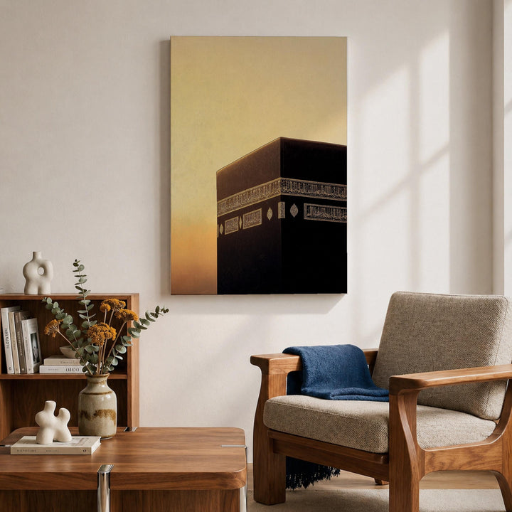 Mecca masjid al haram silhouette canvas artwork