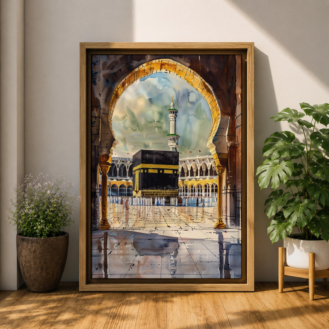 Abstract Islamic art collection featuring Kaaba arch