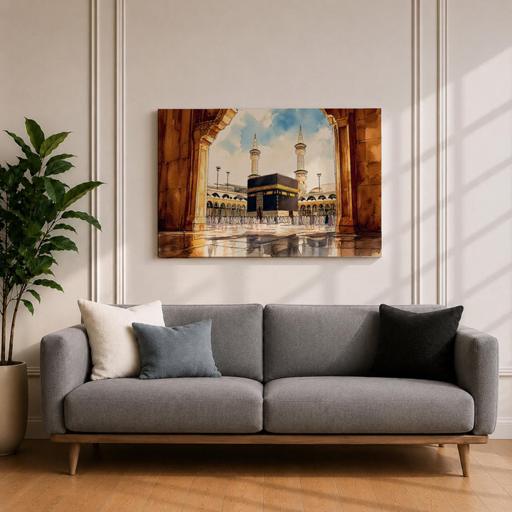 abstract islamic art on gallery-ready framed canvas