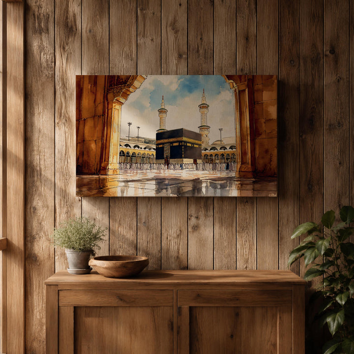 canvas wall art with kaaba arch view and archival finish