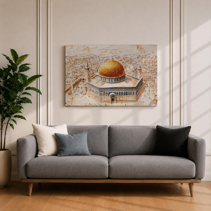 Top-down view of Dome of the Rock framed wall decor