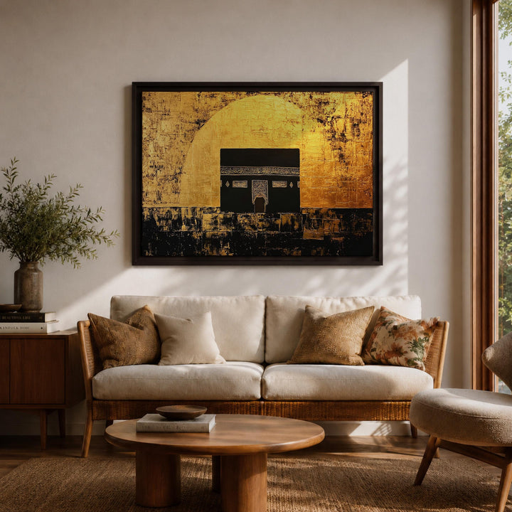 Muslim home decor wall art showing Kaaba motif