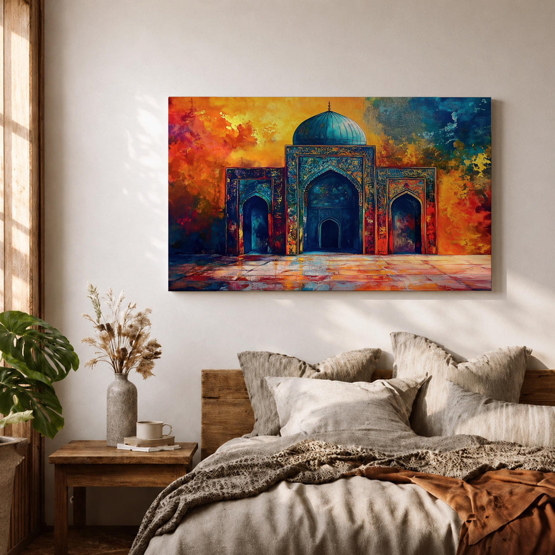 Ornate archway architectural wall art for living room