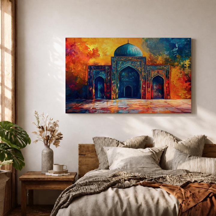 Ornate archway architectural wall art for living room