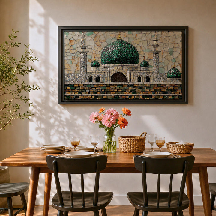 Green Dome mosaic artwork on a framed wall canvas