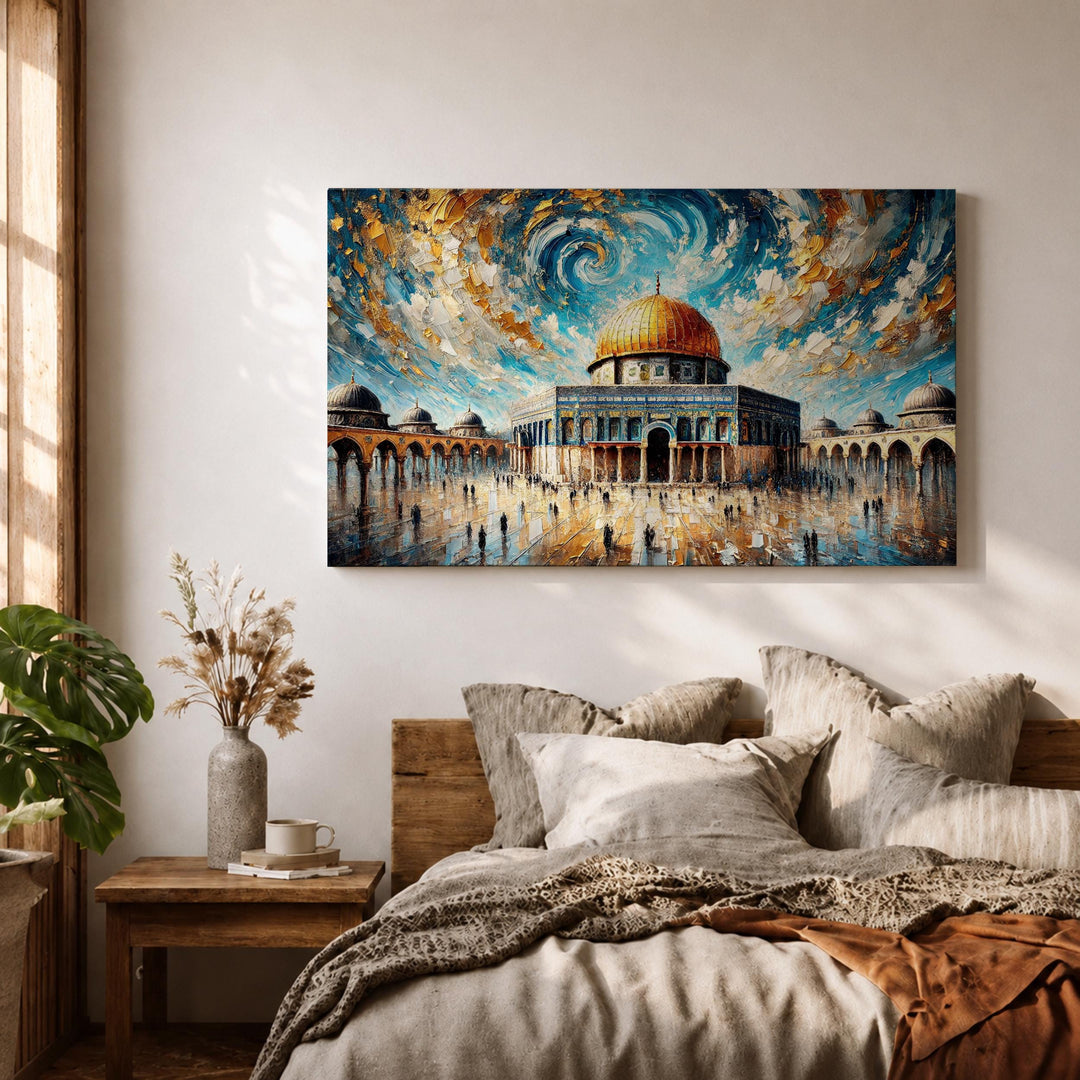 Temple Mount inspired artwork on a premium framed canvas