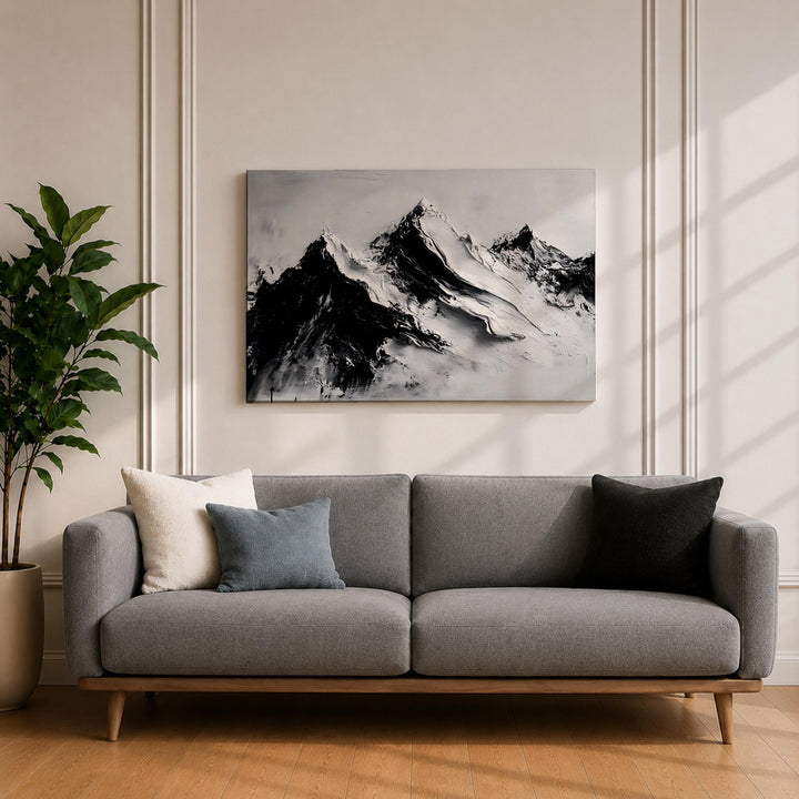 Bedroom wall decor minimalist mountain canvas in frame